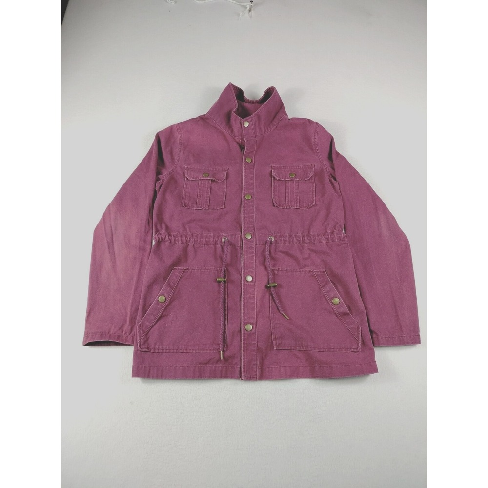 Arizona‎ Jean Company Jacket Women's Medium Burgundy Military Utility Chore Work